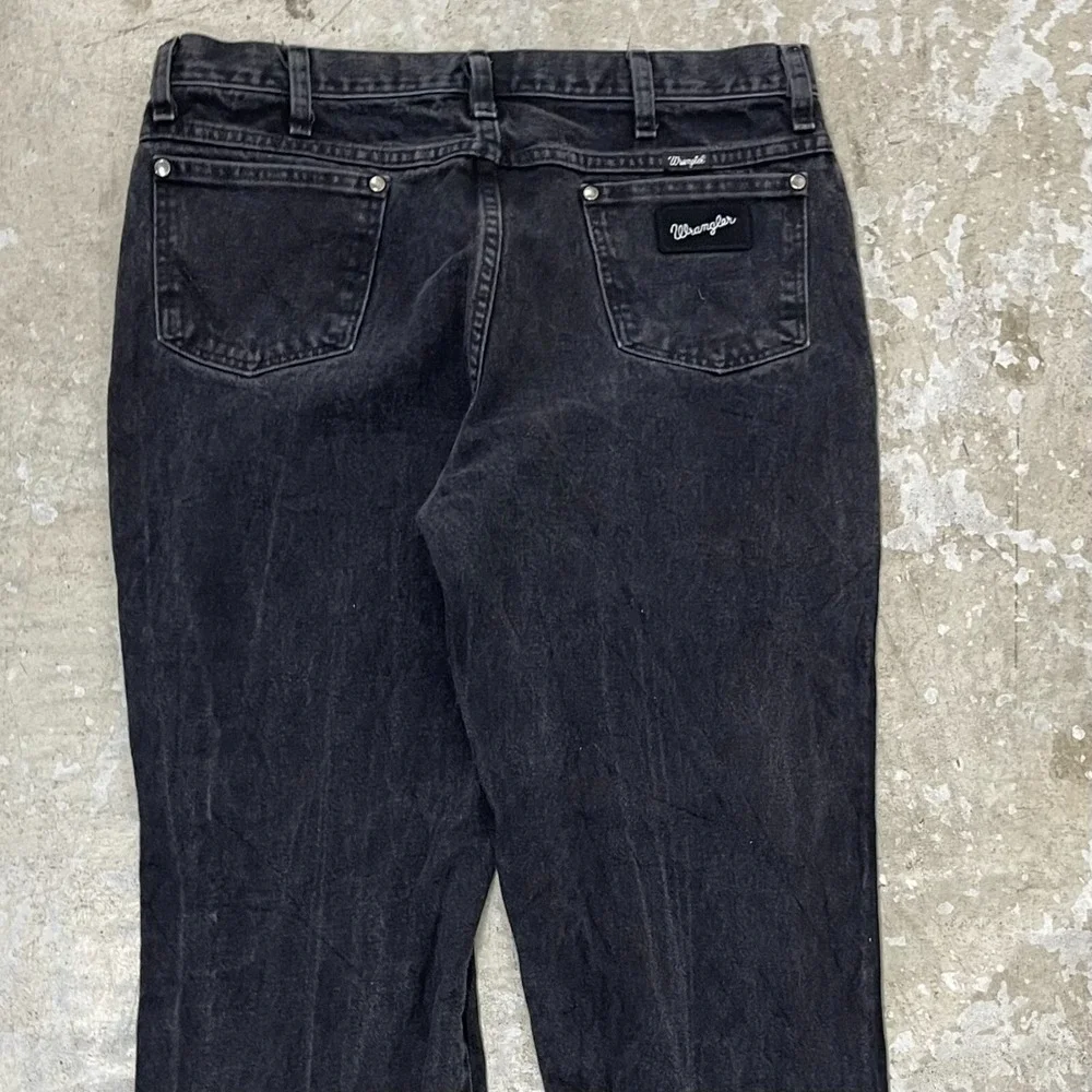 Vintage Wrangler Jeans 36x34 Black Pants 933 Silver Cowboy Western Fits 35x32‎